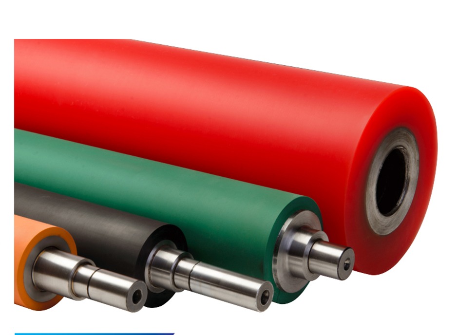 Rubber rollers and fibre glass sleebes